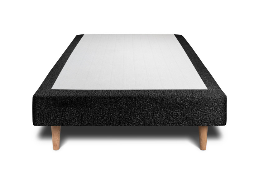 Lit 90x190 cm avec Tête de lit tapissée - Tissu Bouclette