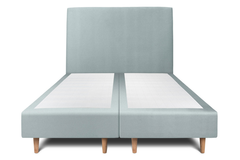 Lit 2x80x200 cm avec Tête de lit tapissée - Tissu Velours