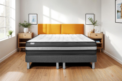 Ensemble Matelas Sommier 180x200 cm - 2 Sommiers Gris - Vital Power Zen