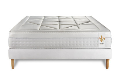 Ensemble Matelas Sommier 140x190 cm - Sommier Blanc (en kit) - Vingt-Huit