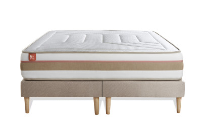 Ensemble Matelas Sommier 180x200 cm - 2 Sommiers Beige - Le Tendre