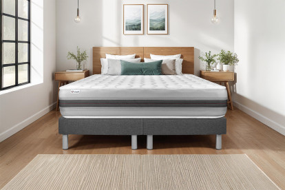 Ensemble Matelas Sommier 180x200 cm - 2 Sommiers Gris - Vitalspring Recover