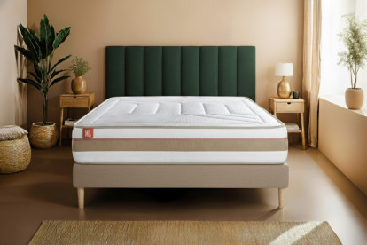 Matelas 90x190 cm Ressorts ensachés et Mémoire de forme - Le Tendre