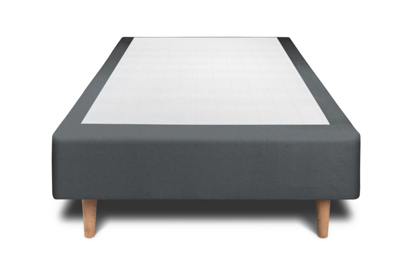 Lit 90x190 cm avec Tête de lit capitonnée - Tissu Velours