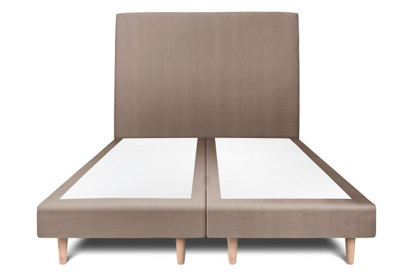 Lit 2x90x200 cm avec Tête de lit tapissée - Tissu Velours