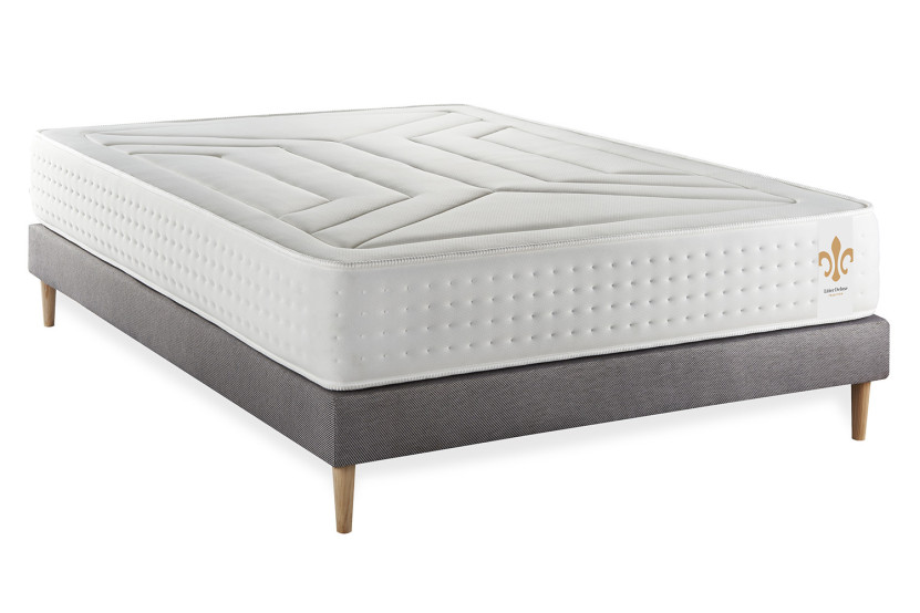 Ensemble Matelas Sommier 180x200 cm - Sommier Gris (en kit) - Vingt-Quatre