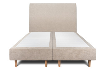 Lit 2x80x200 cm avec Tête de lit tapissée - Tissu Toile natté