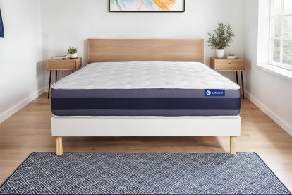 Ensemble Matelas Sommier 80x200 cm - Sommier Blanc (en kit) - Actimemo Morpho