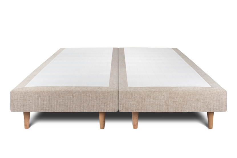 Lit 2x80x200 cm avec Tête de lit tapissée - Tissu Toile natté