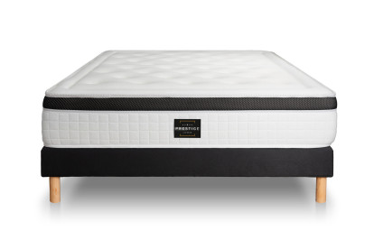 Ensemble Matelas Sommier 160x200 cm - Sommier Noir (déjà monté) - Privilège