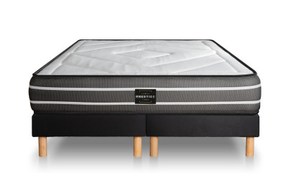 Ensemble Matelas Sommier 180x200 cm - 2 Sommiers Noirs (déjà monté) - Exclusive