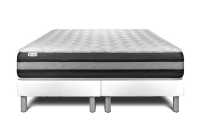 Ensemble Matelas Sommier 180x200 cm - 2 Sommiers Blanc - Vitalspring Zen