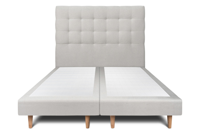 Lit 2x80x200 cm avec Tête de lit capitonnée - Tissu Velours