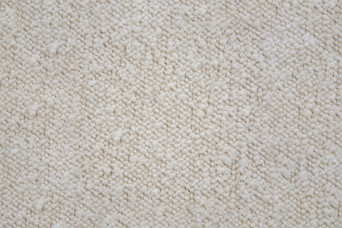 Lit 140x200 cm avec Tête de lit à lignes - Tissu Bouclette Beige Clair