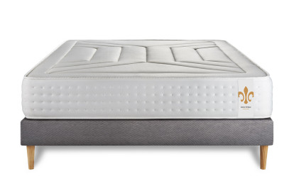 Ensemble Matelas Sommier 140x200 cm - Sommier Gris (en kit) - Vingt-Quatre