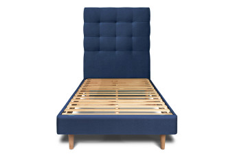 Lit 90x200 cm avec Tête de lit capitonnée - Tissu Velours