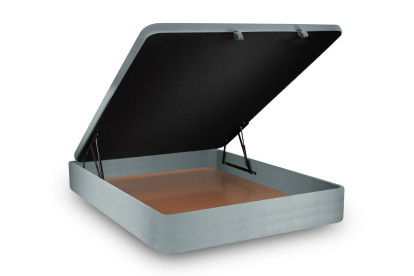 Sommier Coffre 160x200 cm - Velours - Gris bleuté
