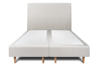 Lit 2x 100x200 cm - Sommier tapissier H35 cm + tête de lit tapissée - Tissu Velours Gris Clair
