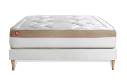Ensemble Matelas Sommier 140x200 cm - Sommier Blanc (en kit) - Le Cosy
