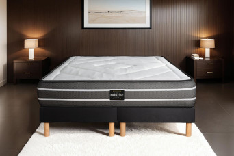 Ensemble Matelas Sommier 160x200 cm - 2 Sommiers Noirs - Exclusive Ensemble Matelas Sommier 160x200 cm - 2 Sommiers Noirs - Exclusive