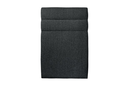 Lit 90x200 cm - Sommier à lattes H29 cm + tête de lit à lignes - Tissu Bouclette Noir