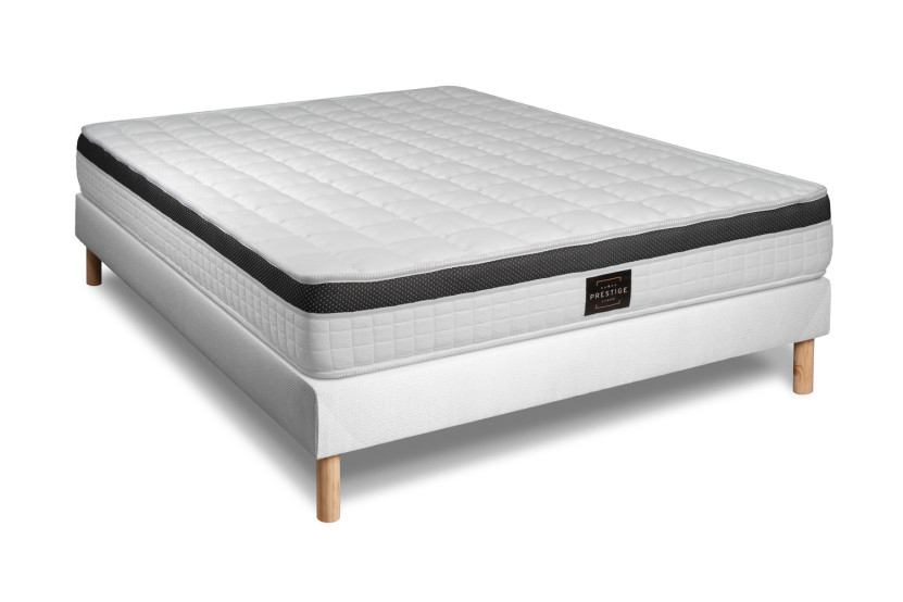 Ensemble Matelas Sommier 160x200 cm - Sommier Blanc (en kit) - Supérieur