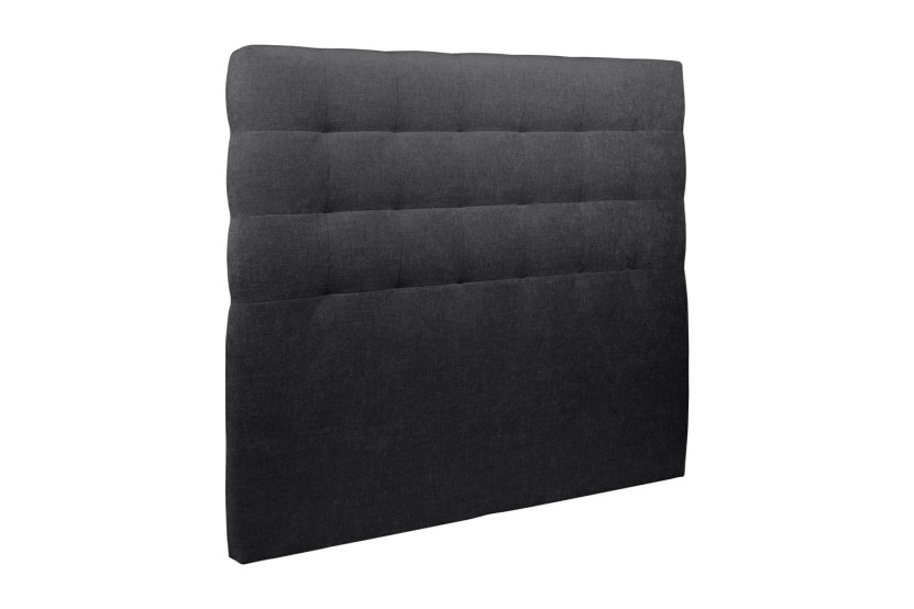 Lit coffre 160x200 cm avec Tête de lit capitonnée - Tissu Toile natté