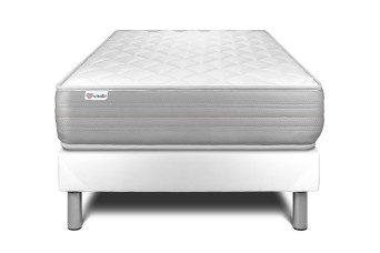 Ensemble Matelas Sommier 90x200 cm - Sommier Blanc (déjà monté) - Vitalmemo