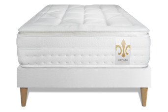 Ensemble Matelas Sommier 90x190 cm - Sommier Blanc (déjà monté) - Vingt-Huit PLUS