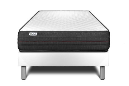 Ensemble Matelas Sommier 90x200 cm - Sommier Blanc (déjà monté) - Vitalpower