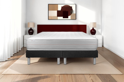 Ensemble Matelas Sommier 200x200 cm - 2 Sommiers Noir - Vitalmemo