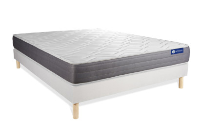 Ensemble Matelas Sommier 160x200 cm - Sommier Blanc (en kit) - Actiflex Dream
