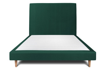 Lit 160x200 cm avec Tête de lit tapissée - Tissu Velours