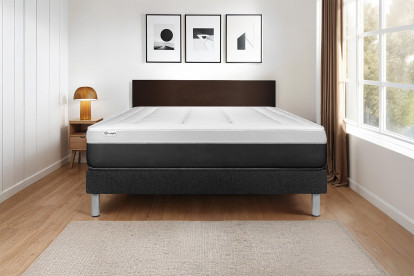 Ensemble Matelas Sommier 200x200 cm - Sommier Noir (en kit) - Vital Form