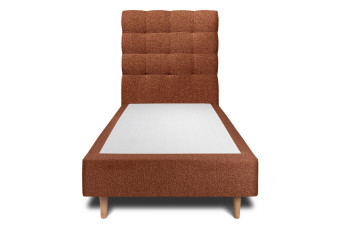 Lit 90x200 cm avec Tête de lit capitonnée - Tissu Bouclette