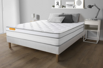 Matelas 140x190 cm Ressorts ensachés et Mémoire de forme - Memo Luxe