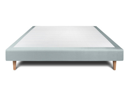 Sommier Tapissier 140x190 cm - H29 cm - Velours - Gris bleuté