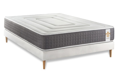 Ensemble Matelas Sommier 140x190 cm - Sommier Blanc (en kit) - Vingt-Six