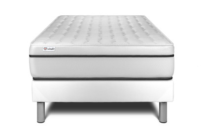 Ensemble Matelas Sommier 90x200 cm - Sommier Blanc (en kit) - Vital Spa