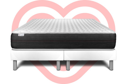 Ensemble Matelas Sommier 200x200 cm - 2 Sommiers Blanc - Vitalspring