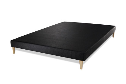 Ensemble Matelas Sommier 140x190 cm - Sommier Noir (déjà monté) - Nottingham