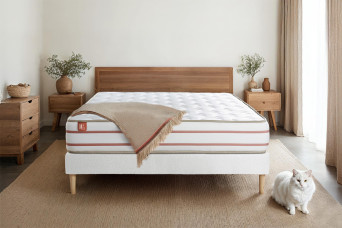 Ensemble Matelas Sommier 180x200 cm - Sommier Blanc (en kit) - Le Doux