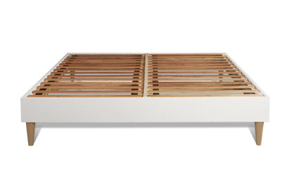 Pack lit complet 140x190 cm - Matelas + Sommier Blanc (en kit) + 2 oreillers + Couette - Buckingham