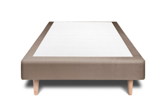 Sommier Tapissier 90x190 cm (déjà monté) - Velours - Taupe