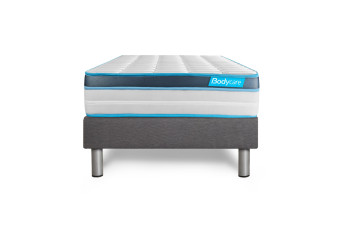 Ensemble Matelas Sommier 90x190 cm - Sommier Gris (en kit) - BodyFit