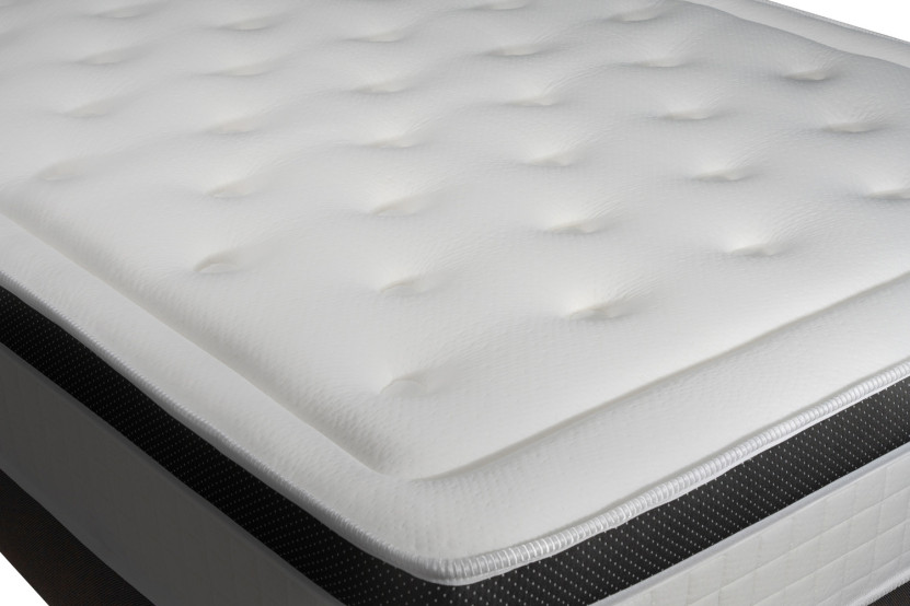 Ensemble Matelas Sommier 160x200 cm - Sommier Noir (en kit) - Privilège