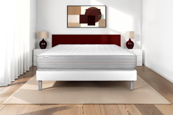 Ensemble Matelas Sommier 180x200 cm - Sommier Blanc (en kit) - Vitalmemo