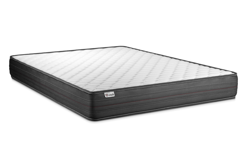 Ensemble Matelas Sommier 140x200 cm - Sommier Noir (en kit) - Vitalpower