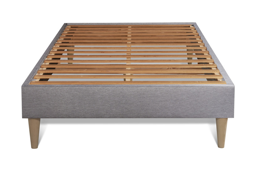 Ensemble Matelas Sommier 90x200 cm - Sommier Gris (en kit) - Vingt-Six