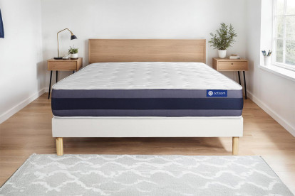 Ensemble Matelas Sommier 180x200 cm - Sommier Blanc (en kit) - Actilatex Morpho